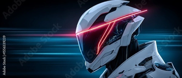 Obraz Futuristic robot head