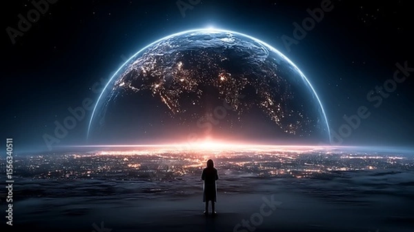 Obraz Vast space, Earth, city