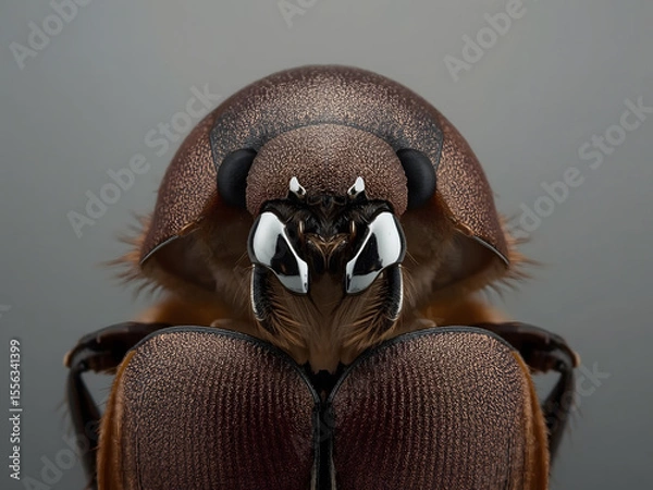 Fototapeta Macro Portrait of an Insect: A stunning close-up captures intricate details of insect, showcasing its unique anatomy and vibrant colors, a testament to the beauty of nature.