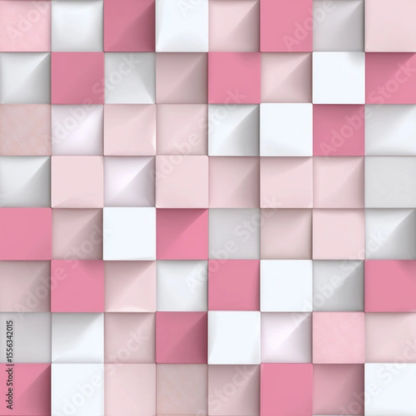Obraz pink and white square Geometric Tile Pattern Background 