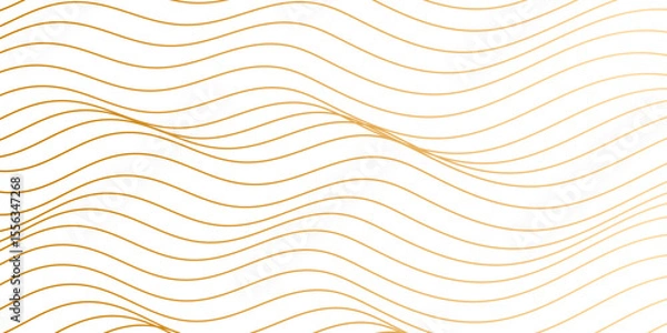 Fototapeta Abstract white flowing wave lines background. Modern glowing moving lines design. Transparent PNG available
Luxury golden flowing wave curved lines, frequency wavy sound, technology curve line backgro
