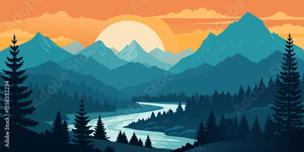 Obraz mountain landscape with fog