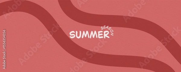 Fototapeta A watercolor style ocean or beach background illustration in light red.