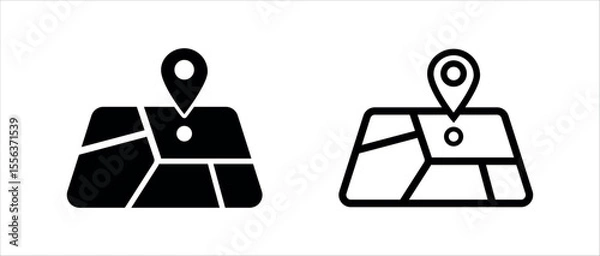 Fototapeta address icon. location icon. map icon for app, website, ui , ux etc . place icon png and vector illustration on transparent background.