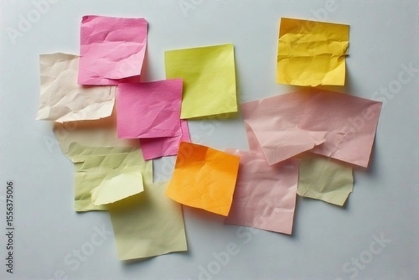 Fototapeta yellow post it note on white background, post-it note and smile, A small yellow post-it note, A small yellow post-it is stuck on the refrigerator