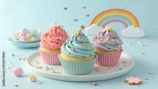 Fototapeta cupcake with candle