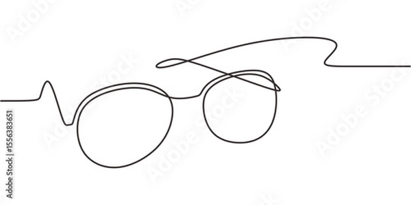 Fototapeta Sunglasses Continuous Line Drawing for a Summer Vacation Logo