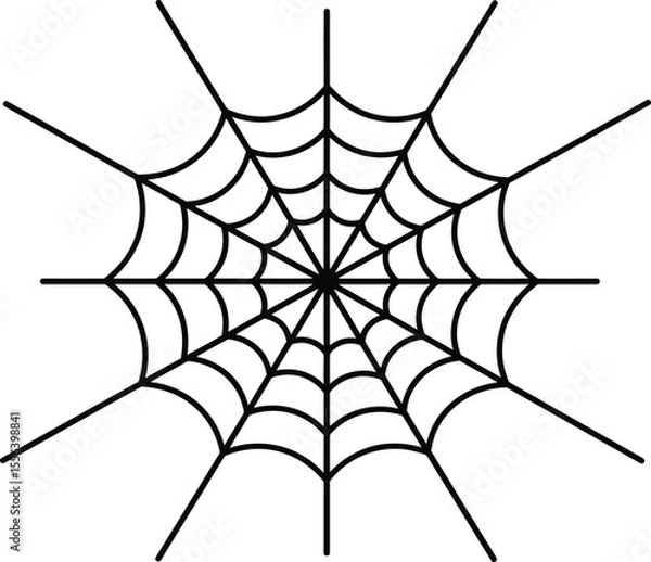 Fototapeta black spider web,intricate web pattern,halloween illustration,dark and moody,vector art,simple line art,black and white,minimalist design
