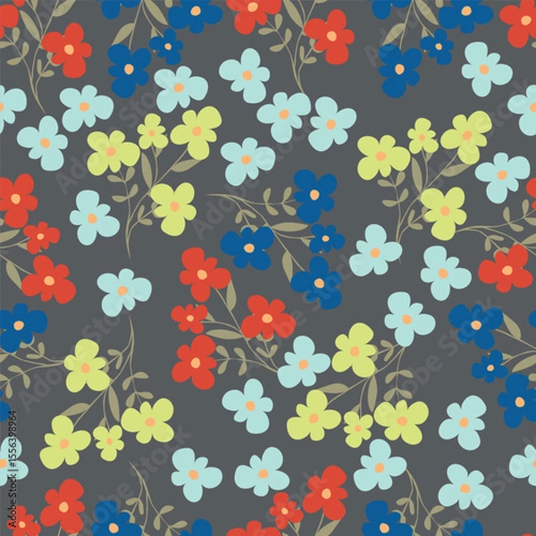 Fototapeta vintage floral seamless pattern. Rich with nostalgia and classic elegance, this pattern evokes the charm of a bygone era for print and textile