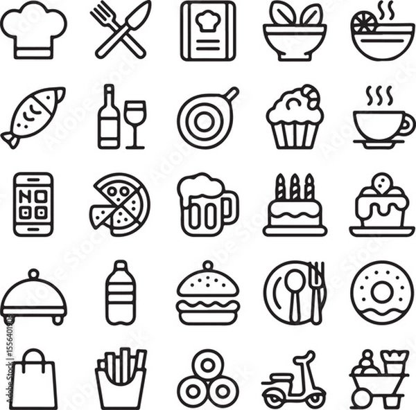 Fototapeta Birthday Cake with Candles Silhouette

Layered Cake Slice Vector Icon

Simple Cake Outline with Cherry Top

Celebration Cake Silhouette Design

Minimal Dessert Cake Vector Art