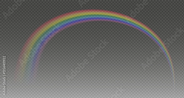 Fototapeta Rainbow icon, rainbow. Raindrops on transparent background. Rainbow shimmering on a transparent background. Downpour, hail rainy weather. png