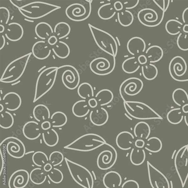 Fototapeta vintage floral seamless pattern. Rich with nostalgia and classic elegance, this pattern evokes the charm of a bygone era for print and textile