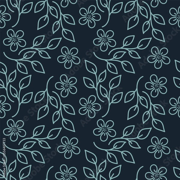 Fototapeta vintage floral seamless pattern. Rich with nostalgia and classic elegance, this pattern evokes the charm of a bygone era for print and textile