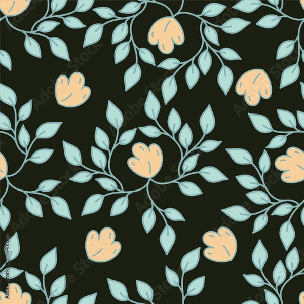 Fototapeta vintage floral seamless pattern. Rich with nostalgia and classic elegance, this pattern evokes the charm of a bygone era for print and textile