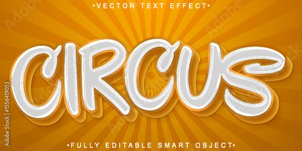 Fototapeta  Fun Colorful Circus Carnival Style Playful Show Design Vector Fully Editable Smart Object Text Effect