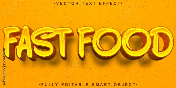Fototapeta  Tasty Juicy Fast Food Snack Style Delicious Combo Design Vector Fully Editable Smart Object Text Effect