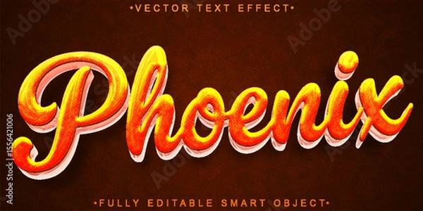 Fototapeta  Legendary Fiery Phoenix Mythical Rebirth Flame Style Design Vector Fully Editable Smart Object Text Effect