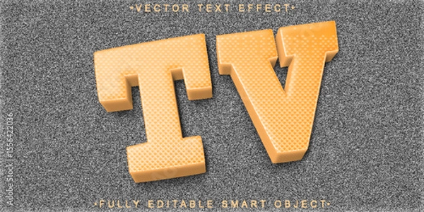 Fototapeta  Retro Vintage Television Antenna Signal Broadcast Style Design Vector Fully Editable Smart Object Text Effect