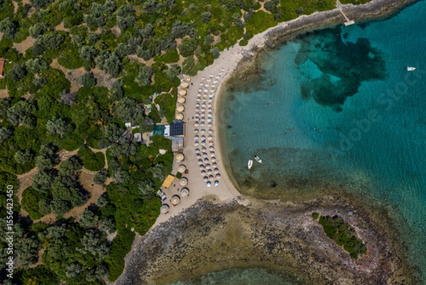 Obraz Aerial view of Lichadonisia which is island popular with boat trippers. the Greek Bahamas, in North Evia, Greece