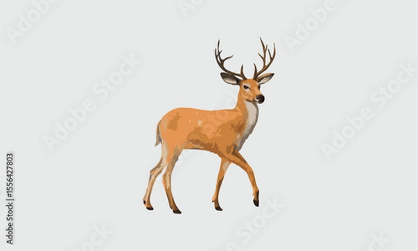 Fototapeta Vector deer design fully editable high quality