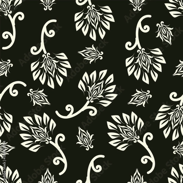Fototapeta vintage floral seamless pattern. Rich with nostalgia and classic elegance, this pattern evokes the charm of a bygone era for print and textile