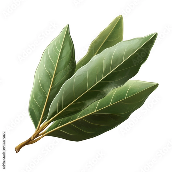 Fototapeta Enhance your culinary creations with bay leaves cutout on transparent background perfect for recipes png format for easy use