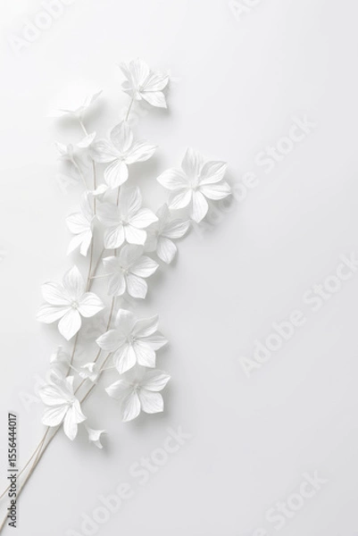 Obraz white flowers. stylish minimalistic light background