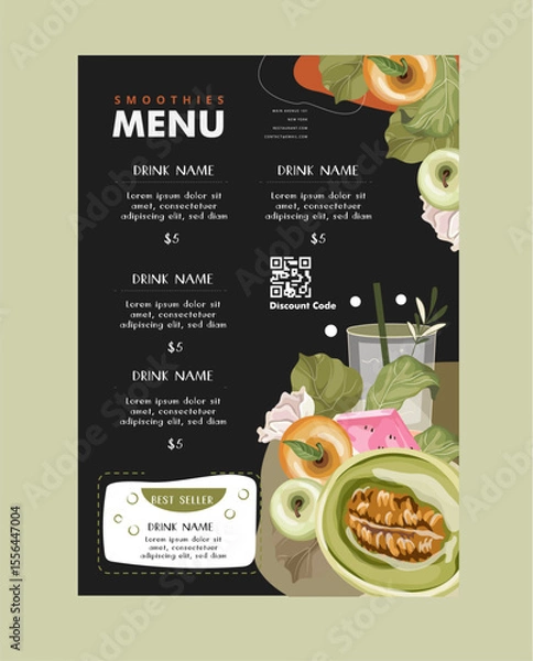 Obraz Smoothie shop menudesign template 