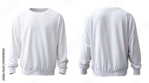 Fototapeta Isolated images of a lightweight summer jumper, front and back views, on transparent background, highlighting breathable fabric and relaxed fit