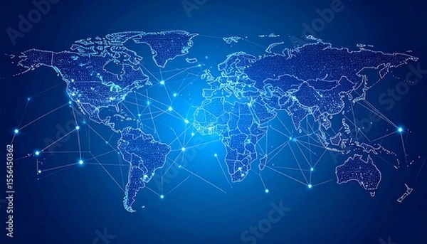 Fototapeta Global network map (1)