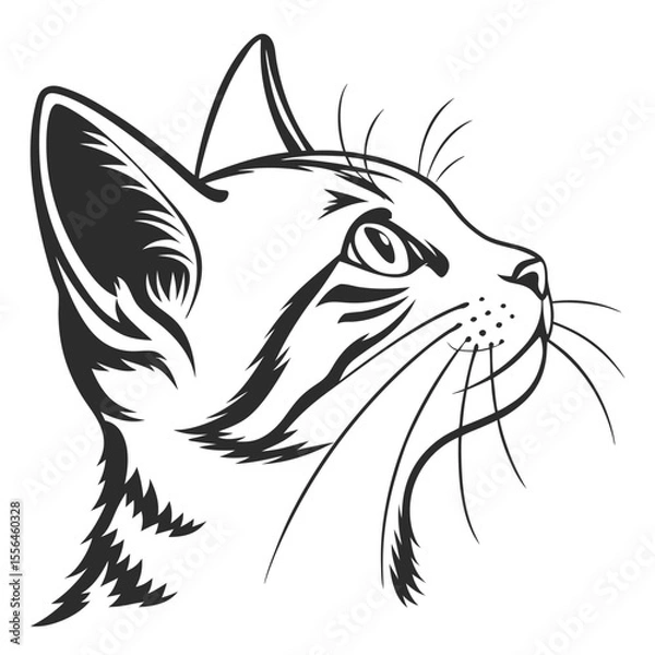 Fototapeta Elegant Cat Silhouette Profile View Vector Illustration