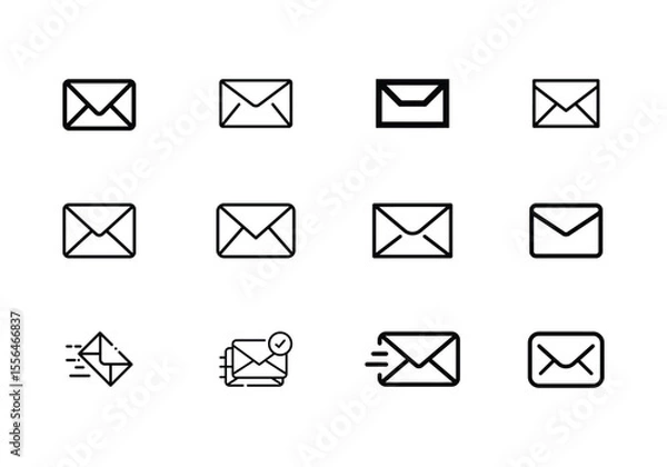 Fototapeta Message and mail icon set visualizing email or text communication stock icon set