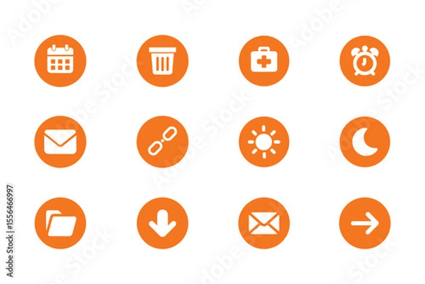 Fototapeta User Interface Universal Solid Icon Set. Icons are Suitable for Web Page, Mobile App, UI, UX and GUI design