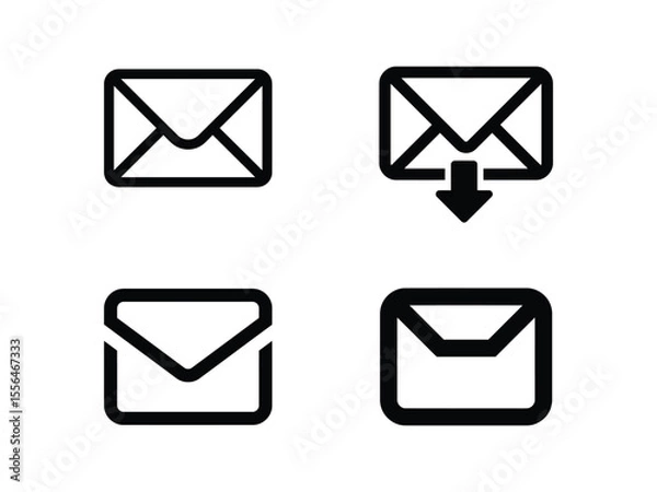 Fototapeta Email icon set design with white background stock illustration
