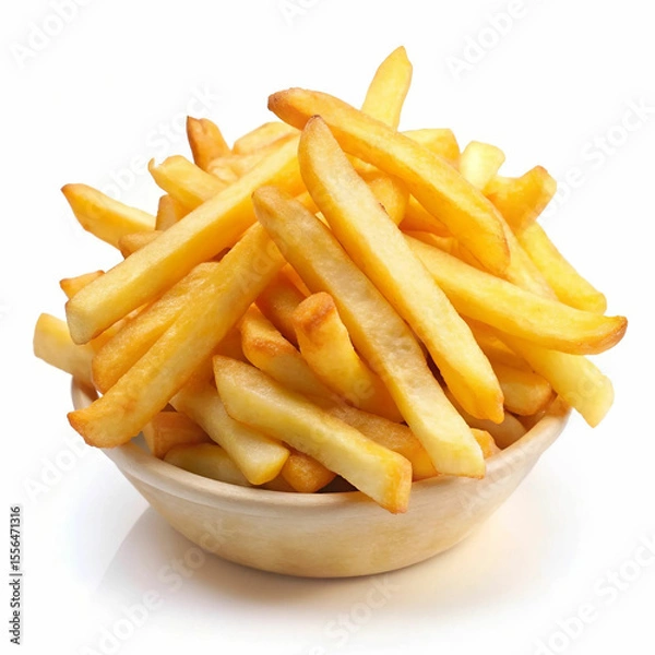 Obraz French fries isolated on a white background, showcasing