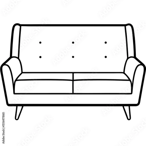 Fototapeta home Couch vector line art and minimalist vector