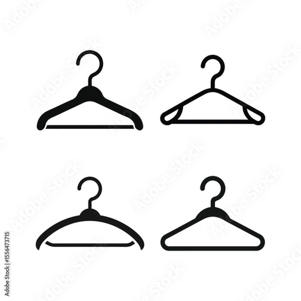 Obraz A set of hanger silhouette vector art illustration