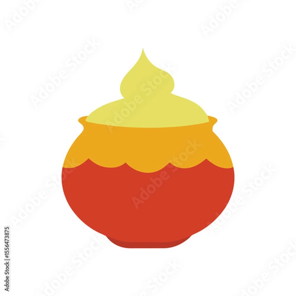 Obraz colorful pot of cream vector art illustration