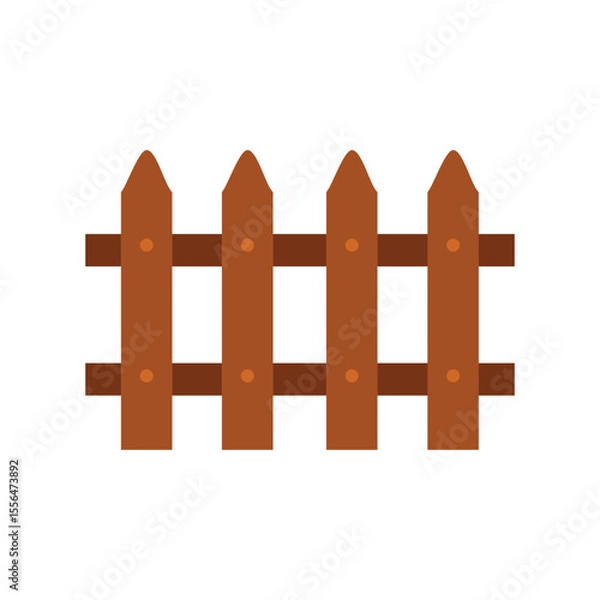 Obraz Ranch wooden fence vector art illustartion