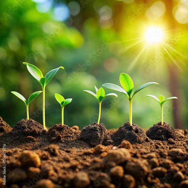 Obraz A stock photo of two green sprouts, symbolizing new growth