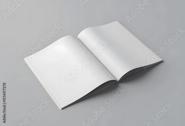 Fototapeta A4 Landscape Horizontal Magazine Brochure 3D Rendering White Blank Mockup