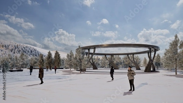 Fototapeta snow covered trees