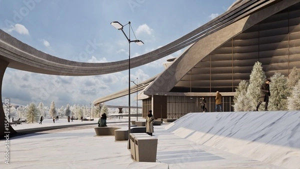 Fototapeta bridge in winter