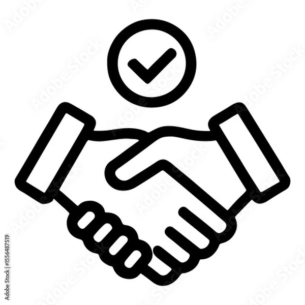 Fototapeta Successful Partnership Agreement, Deal, Collaboration, Teamwork, Handshake Icon