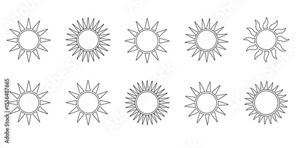 Fototapeta Ten Unique Sunburst Designs Free Vector Illustrations for Your Creative Projects. Perfect for logos, backgrounds, and more!