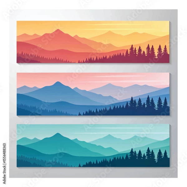 Obraz Set of horizontal abstract web banner design template background gradients color. Suitable for web ads. Vector illustration with Space to add