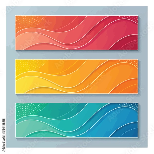 Obraz Set of horizontal abstract web banner design template background gradients color. Suitable for web ads. Vector illustration with Space to add