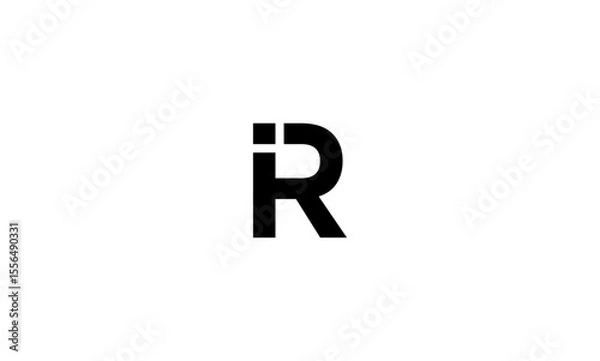Fototapeta RI initial letters, monogram logo