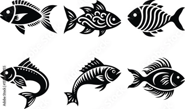 Obraz Fish bundle silhouette icon vector art