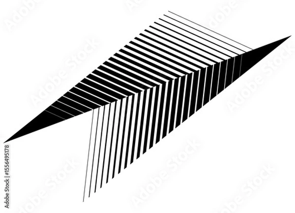Fototapeta Sharp Vector Striped Pattern of Thin Black Lines on White Background. Modern Sporty Vector Background for Covers, Packaging, Advertising.